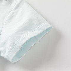 Dave&Bella Toddler Boys Summer Cotton Light Blue T-shirt Short Pant Sets