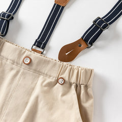 Dave&Bella Toddler Boys Summer Cotton Blue T-shirt Backpack Shorts Sets