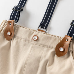 Dave&Bella Toddler Boys Summer Cotton Blue T-shirt Backpack Shorts Sets