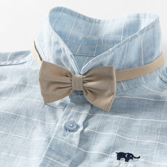 Dave&Bella Toddler Boys Summer Cotton Blue T-shirt Backpack Shorts Sets