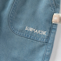 Dave&Bella Toddler Boys Summer Blue White Striped T-Shirt Short Sets