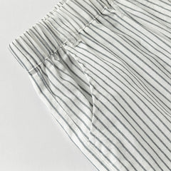 Dave&Bella Toddler Boys Summer Casual Black White Striped Breathable Cotton Shorts