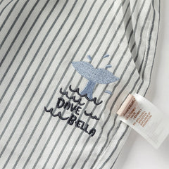 Dave&Bella Toddler Boys Summer Casual Black White Striped Breathable Cotton Shorts