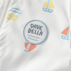 Dave&Bella Toddler Boys Summer Sea World Print White Outwear Sunscreen Jackets