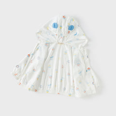 Dave&Bella Toddler Boys Summer Sea World Print White Outwear Sunscreen Jackets