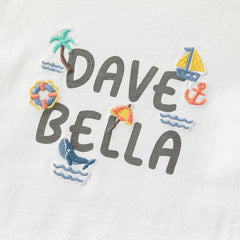 Dave&Bella Toddler Boys Summer Versatile White Soft Cotton T-shirt Tops