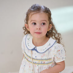 Dave&Bella Girls Summer Floral Print Cotton Dress