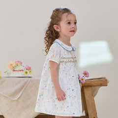 Dave&Bella Girls Summer Floral Print Cotton Dress