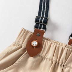 Dave&Bella Toddler Boys Summer Gentleman Striped Shirt Back Pants Sets