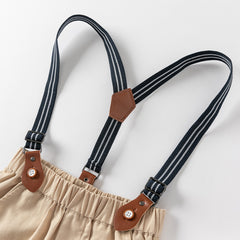 Dave&Bella Toddler Boys Summer Gentleman Striped Shirt Back Pants Sets