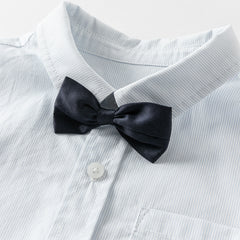 Dave&Bella Toddler Boys Summer Gentleman Striped Shirt Back Pants Sets