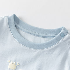 Dave&Bella Toddler Girls/Boys Summer Light Pink/Light Blue T-shirt Tops