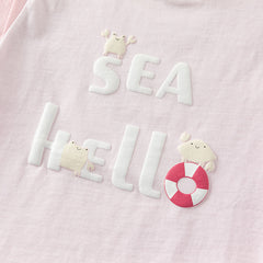 Dave&Bella Toddler Girls/Boys Summer Light Pink/Light Blue T-shirt Tops