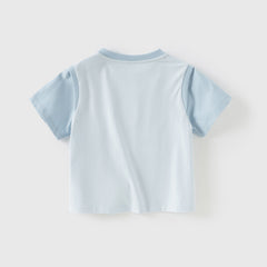 Dave&Bella Toddler Girls/Boys Summer Light Pink/Light Blue T-shirt Tops
