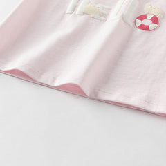 Dave&Bella Toddler Girls/Boys Summer Light Pink/Light Blue T-shirt Tops