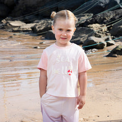 Dave&Bella Toddler Girls/Boys Summer Light Pink/Light Blue T-shirt Tops