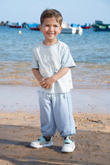 Dave&Bella Toddler Girls/Boys Summer Light Pink/Light Blue T-shirt Tops