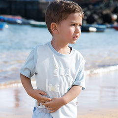 Dave&Bella Toddler Girls/Boys Summer Light Pink/Light Blue T-shirt Tops