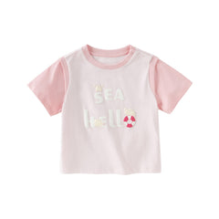 Dave&Bella Toddler Girls/Boys Summer Light Pink/Light Blue T-shirt Tops