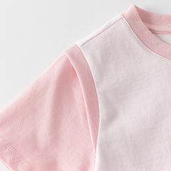 Dave&Bella Toddler Girls/Boys Summer Light Pink/Light Blue T-shirt Tops