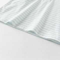 Dave&Bella Toddler Girls Summer Cotton Cute Blue White Striped Short Sleeve T-shirts