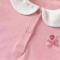 Dave&Bella Kids Girls Summer Candy Pink College Style T-shirt Pleated Skirt Sets