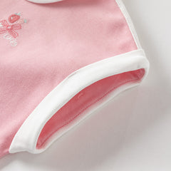 Dave&Bella Kids Girls Summer Candy Pink College Style T-shirt Pleated Skirt Sets