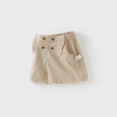 Dave&Bella Kids Girls Summer Khaki/Navy Cotton College Style Shorts