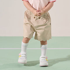 Dave&Bella Kids Girls Summer Khaki/Navy Cotton College Style Shorts