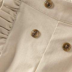 Dave&Bella Kids Girls Summer Khaki/Navy Cotton College Style Shorts