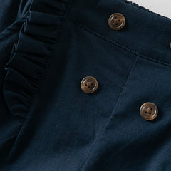 Dave&Bella Kids Girls Summer Khaki/Navy Cotton College Style Shorts