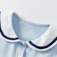 Dave&Bella Girls Summer Blue Navy Collar Cotton Dress