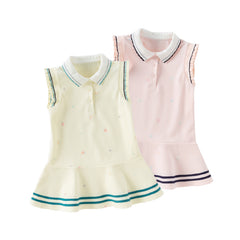 Dave&Bella Girls Summer Formal College Polo Sleeveless Dress