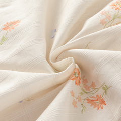 Dave&Bella Toddler Girls Summer Cotton Beige Floral Print Sweet A-line Dress