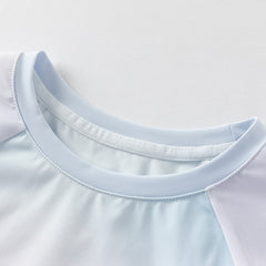 Dave&Bella Kids Girls Summer Gradient Blue T-shirt Pant Outdoor Sports Sets
