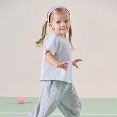 Dave&Bella Kids Girls Summer Gradient Blue T-shirt Pant Outdoor Sports Sets