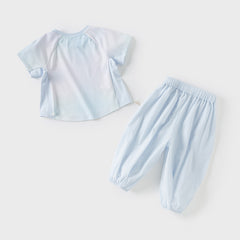 Dave&Bella Kids Girls Summer Gradient Blue T-shirt Pant Outdoor Sports Sets