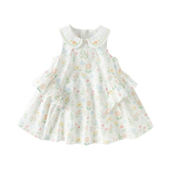 Dave&Bella Girls Summer Cotton Flower Print Sleeveless Dress