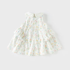 Dave&Bella Girls Summer Cotton Flower Print Sleeveless Dress