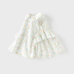 Dave&Bella Girls Summer Cotton Flower Print Sleeveless Dress