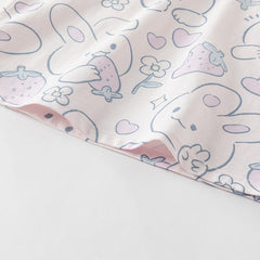 Dave&Bella Toddler Girls Summer White/Pink Rabbit Print Soft Cotton T-shirt Tops