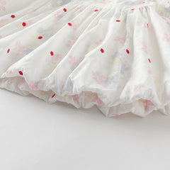 Dave&Bella Girls Summer Printed Bubble Sleeve Floral Pod Skirt Dress