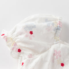 Dave&Bella Girls Summer Printed Bubble Sleeve Floral Pod Skirt Dress