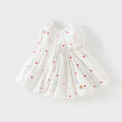 Dave&Bella Girls Summer Printed Bubble Sleeve Floral Pod Skirt Dress