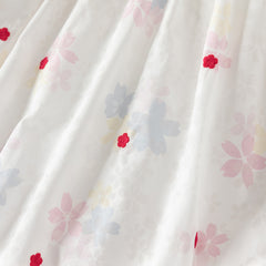 Dave&Bella Girls Summer Printed Bubble Sleeve Floral Pod Skirt Dress