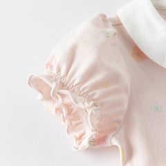 Dave&Bella Girls Summer Cotton College Pink Print Cute A-line Dress