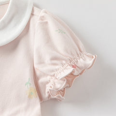 Dave&Bella Girls Summer Cotton College Pink Print Cute A-line Dress