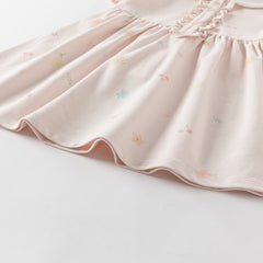 Dave&Bella Girls Summer Cotton College Pink Print Cute A-line Dress