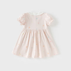 Dave&Bella Girls Summer Cotton College Pink Print Cute A-line Dress