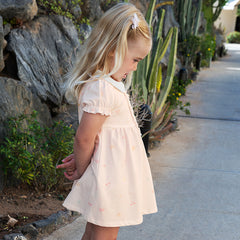 Dave&Bella Girls Summer Cotton College Pink Print Cute A-line Dress